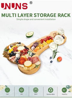 UNUNS Bone Shaped Wooden Serving Tray,Serving Tray With 3 Compartments,Funny Cutlery Kitchen Meat Cheese Platter  - Image 2