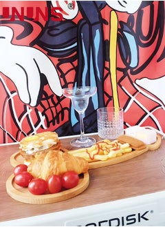 UNUNS Bone Shaped Wooden Serving Tray,Serving Tray With 3 Compartments,Funny Cutlery Kitchen Meat Cheese Platter  - Image 1