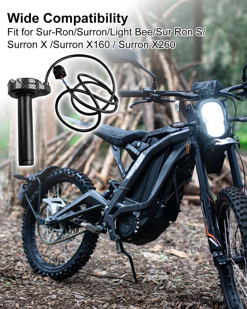 TIKSCIENCE Imitation Carbon Fiber Throttle Fit for Sur-Ron Surron Light Bee Sur Ron S Surron X Surron X160/Surron X260, Throttle Handle Cable Throttle Kit - Image 5