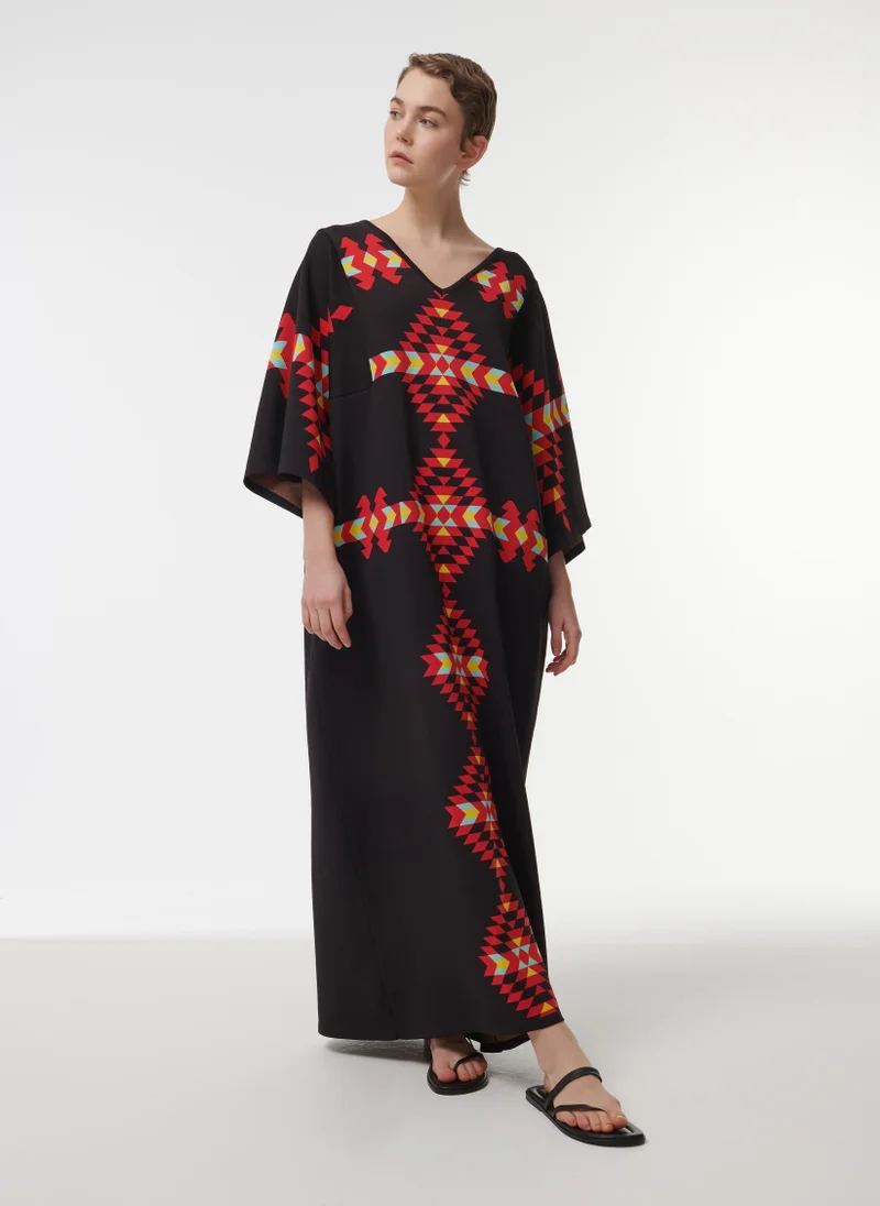 leem Jacquard Knitted Kaftan