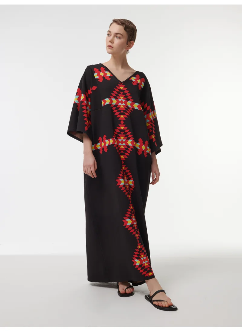 leem Jacquard Knitted Kaftan