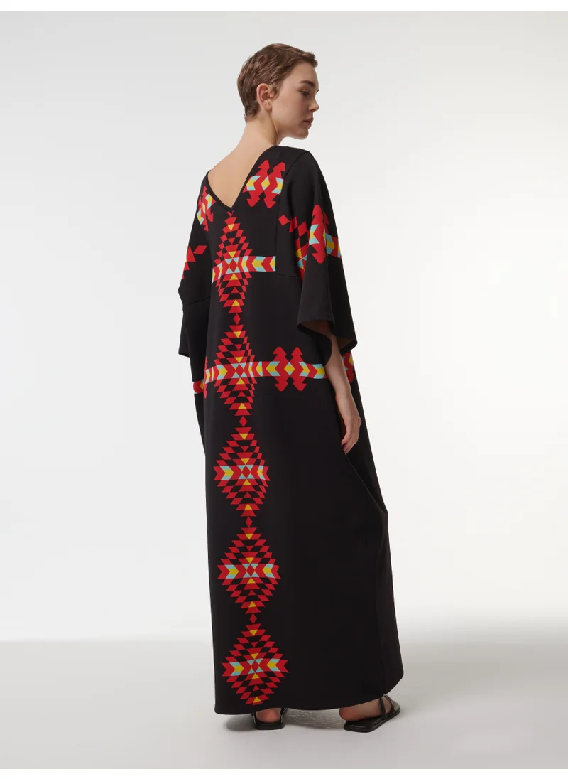 leem Jacquard Knitted Kaftan