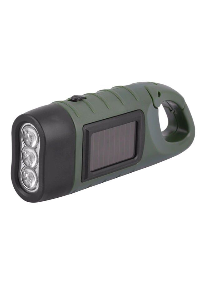 NIBEMINENT Hand Crank Emergency Solar Flashlight With 3 LED Black/Army Green - Image 1