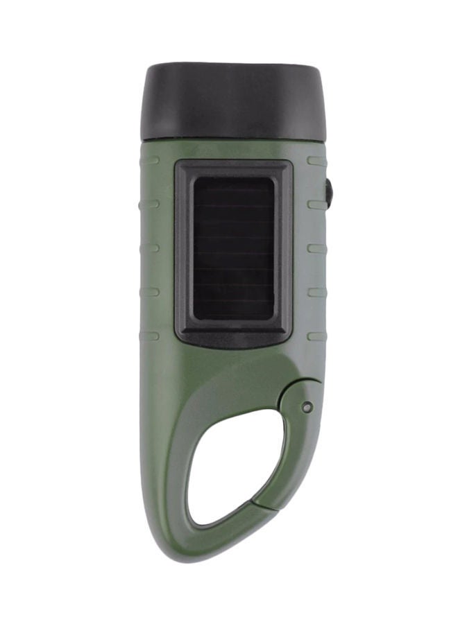 NIBEMINENT Hand Crank Emergency Solar Flashlight With 3 LED Black/Army Green - Image 2