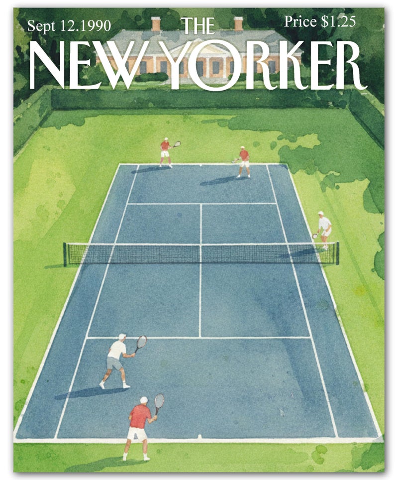 ZUKIY The New Yorker Tennis Court Cover - Nyc Wall Art Poster - Tennis Wall Art for Office Gym Studio - Unframed 8x10 Print - New Yorker Poster for Home Decor - Modern Motivational Gift - Image 1