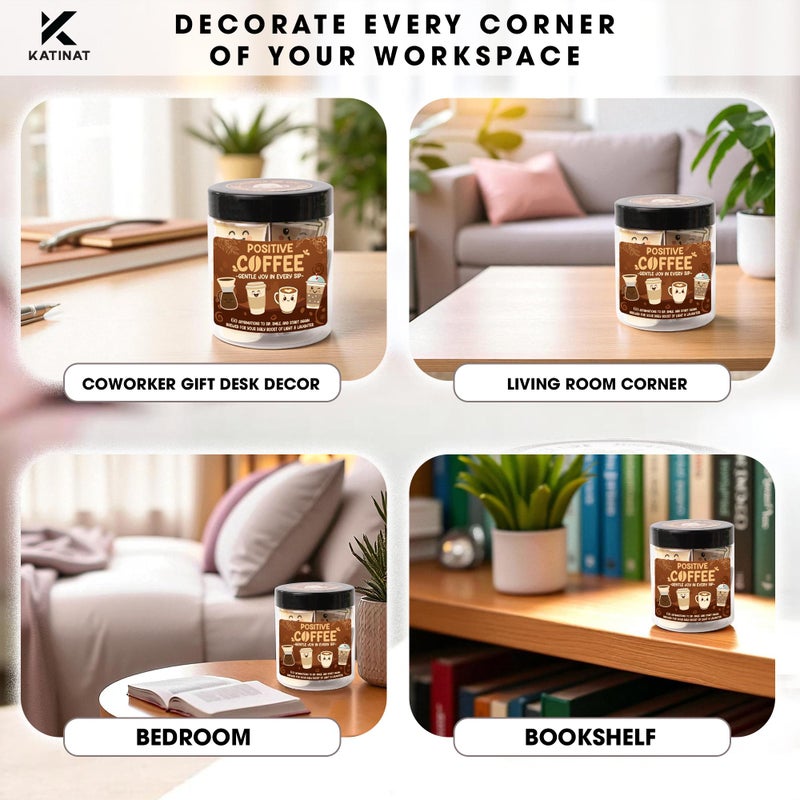 KATINAT Positive Coffee Jar- 60 Funny Coffee Lover Gifts for Women Men, Birthday Gifts for Women Men Teens Easter Basket Stuffers for Teen Girls Son Mom Dad Daughter Sister Friend Coworkers Teachers Gift - Image 5