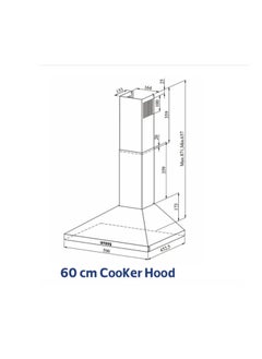 General Goldin General Goldin 60x45cm Wall Ranger Hood, Silver Steel, 5 Filters, 3 Power Speeds, Noiseless, 2 Lights, High Quality. Easy to Clean  - Image 3