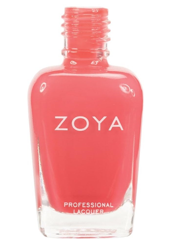 Zoya Elodie ZP441 Nail Polish - Bright Warm Melon Pink Creme, 15 ml - Image 2