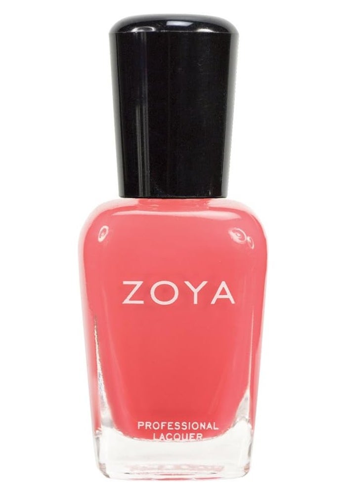 Zoya Elodie ZP441 Nail Polish - Bright Warm Melon Pink Creme, 15 ml - Image 4