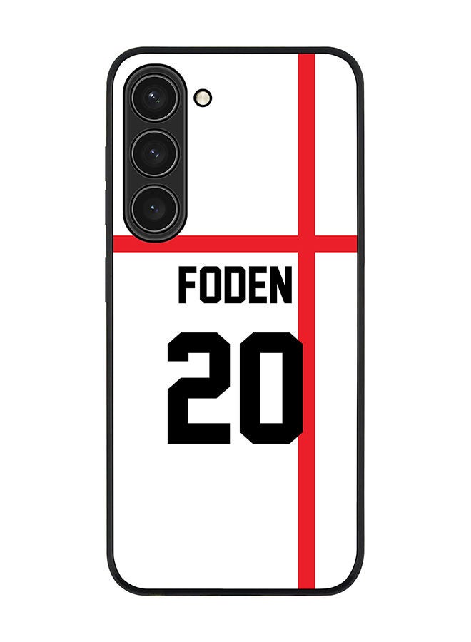 Stylizedd Rugged Black edge case for Samsung Galaxy S23+ 5G Slim fit Soft Case Flexible Rubber Edges Anti Drop TPU Gel Thin Cover - Football Team - England Player Name - Foden - Image 1