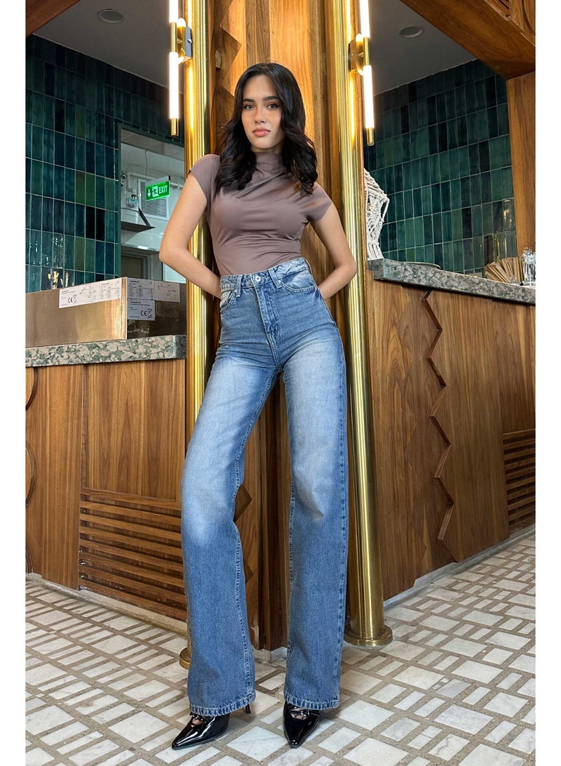 CIZARO Straight-Leg - High-Waist Vintage Blue Jeans - Image 2