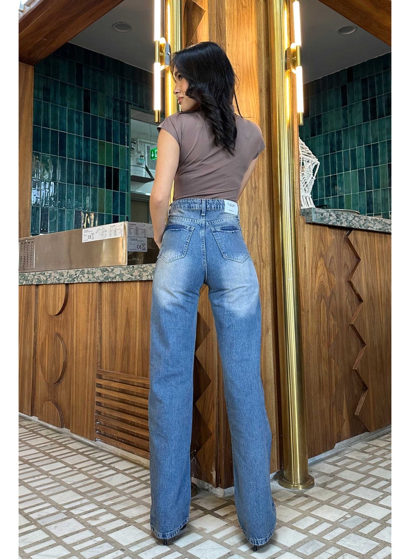 CIZARO Straight-Leg - High-Waist Vintage Blue Jeans - Image 3