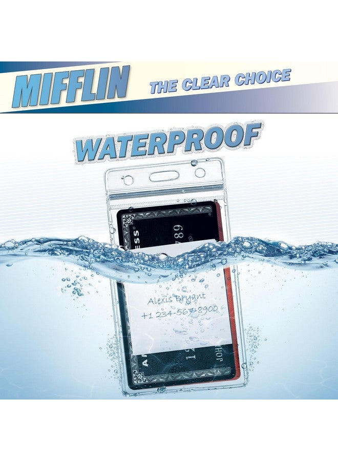 MIFFLIN -Usa Plastic Waterproof Id Badge Holders (Clear, 2.25X3.5 Inch, 250 Pack), Vertical Hanging Name Card Holder With Zipper, Resealable Bulk Nametag Holders - Image 2