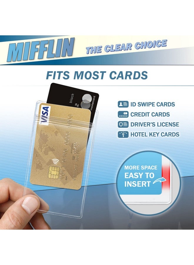 MIFFLIN -Usa Plastic Waterproof Id Badge Holders (Clear, 2.25X3.5 Inch, 250 Pack), Vertical Hanging Name Card Holder With Zipper, Resealable Bulk Nametag Holders - Image 4