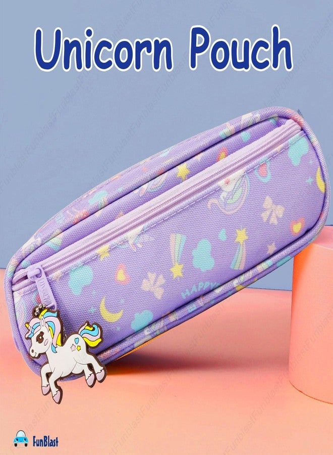 FunBlast Pencil Pouches for Girls, Unicorn Pouch for Stationary Items - Pencil Pouches for Kids, Pencil Box for Girls, Pencil Case for Girl, Unicorns Pencils Pouch for Girl (Unicorn Case-Purple) - Image 4