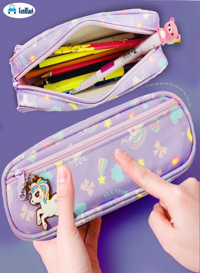 FunBlast Pencil Pouches for Girls, Unicorn Pouch for Stationary Items - Pencil Pouches for Kids, Pencil Box for Girls, Pencil Case for Girl, Unicorns Pencils Pouch for Girl (Unicorn Case-Purple) - Image 5