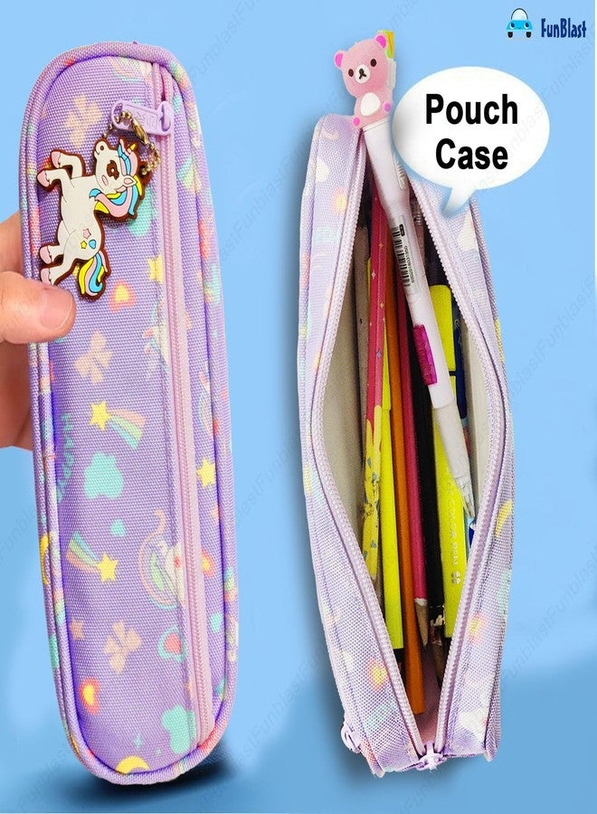 FunBlast Pencil Pouches for Girls, Unicorn Pouch for Stationary Items - Pencil Pouches for Kids, Pencil Box for Girls, Pencil Case for Girl, Unicorns Pencils Pouch for Girl (Unicorn Case-Purple) - Image 3