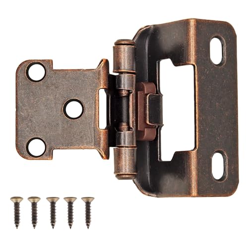 Donanim 12 Overlay Partial Wrap Bronz Cabinet Hinges Oil Rubbed Bronze Self Closing Cabinet Hinge for Kitchen Cabinet Doors20 Pack 10 Pairs - Image 1