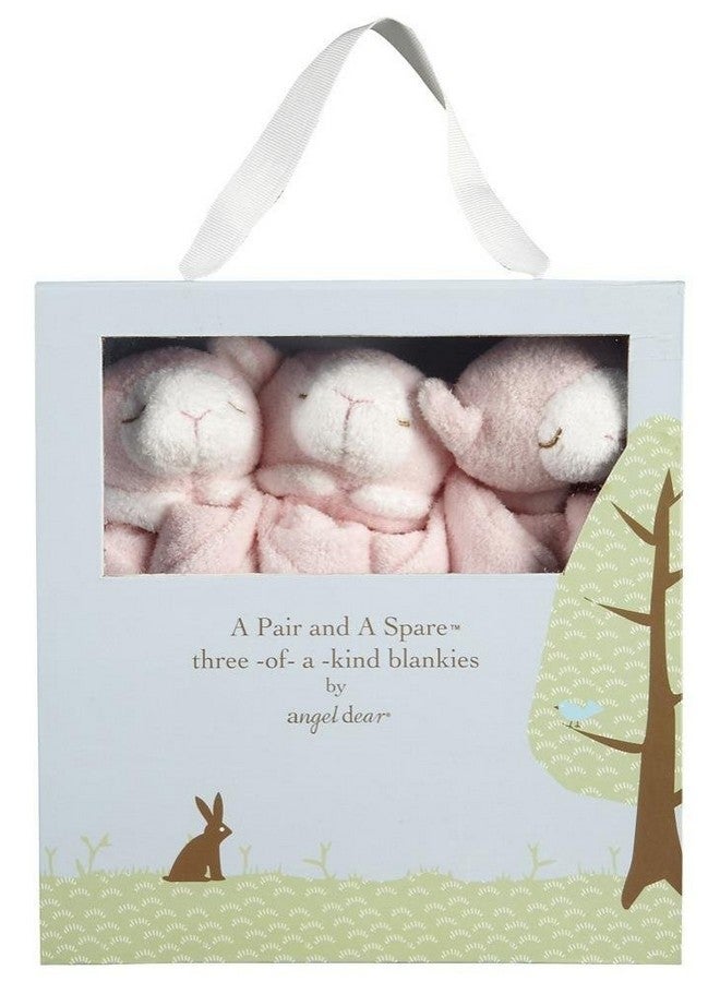 Angel Dear - Pink Lamb, Pair And A Spare Blankie Set, Pack Of 3 - Image 1