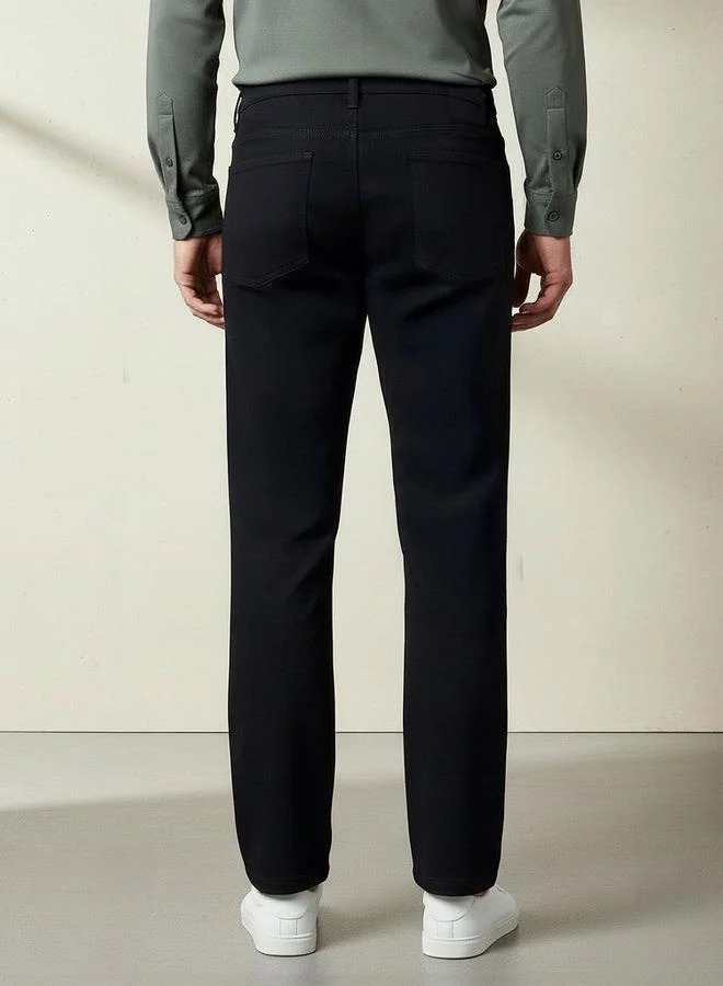 Splash FAV BLACK Smart Slim Fit Trousers for Men | Best Price UAE