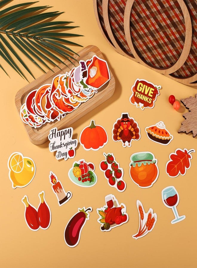XIHIRCD Pack of 50 Thanksgiving Stickers, Cute Autumn Stickers for Children Adults Autumn Envelope Seal Labels Turkey Stickers for Scrapbooking Greeting Card Gift Bag Party Accessories - Image 3