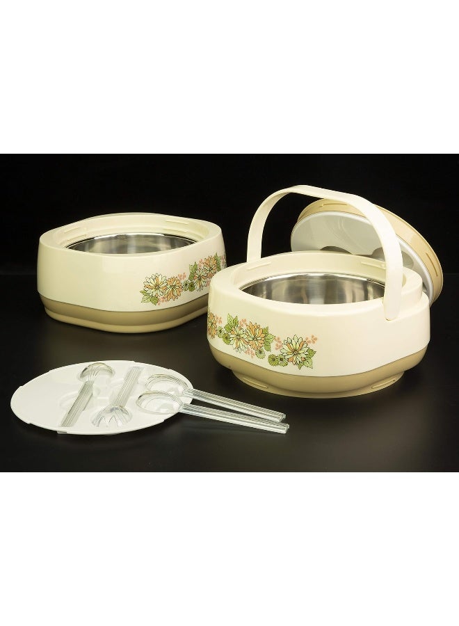 Springs Hot And Cold 5-Layer Food Container, Cream Floral - Image 3