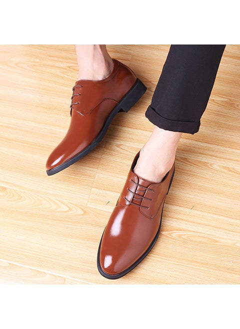 1 x 5 pcs Mens Business Casual Leather Shoes for Office 866 [brown]