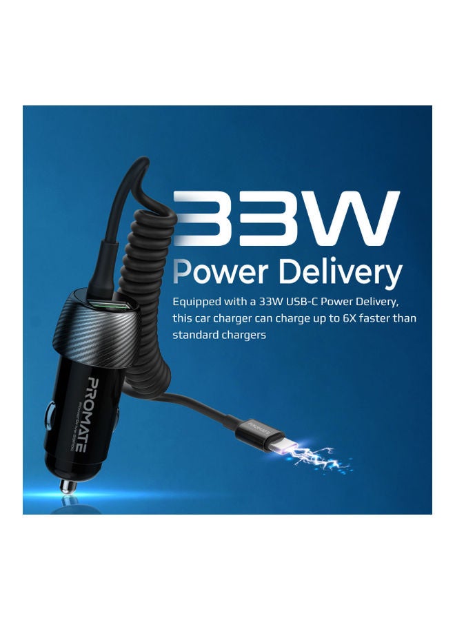 PROMATE 33W Power Delivery for All USB-C Chargeable Devices Black - Image 3