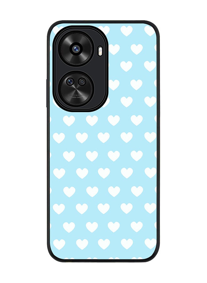 Stylizedd Rugged Black edge case for Huawei nova 12 SE / Huawei nova 11 SE 4G, Slim fit Case Flexible Anti Drop TPU Gel Thin Cover - Baby Blue Hearts - Image 1