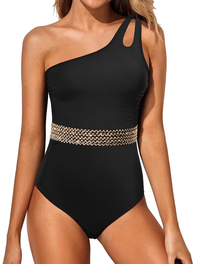 Summer Tight-Fitting One-Shoulder Double-Strap Swimsuit Seaside Manufacturers - Image 3