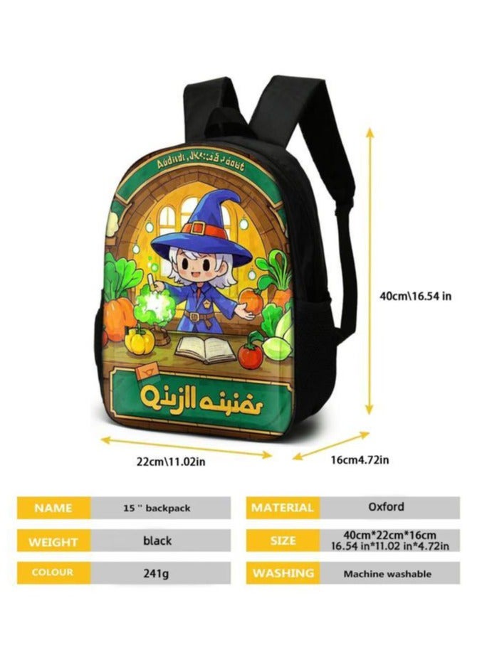 Cartoon three-piece schoolbag with front pocket - 641  - Image 5