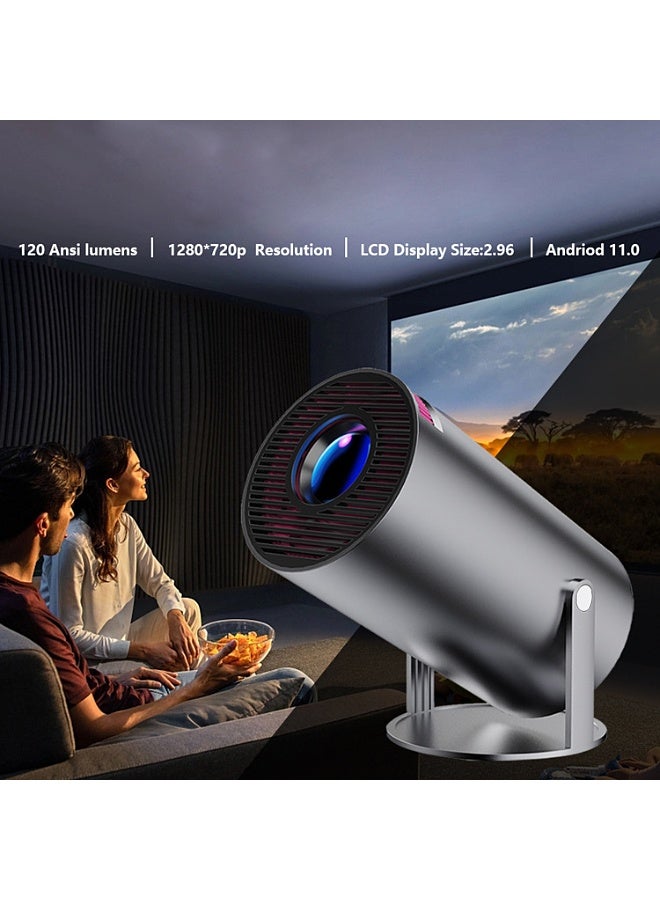 Rotatable Mini Projector - Support 4K - Smart Projector with 5G Dual-band Wifi and Bluetooth 5.0 - Mobile Home Theater - Compatible With Android/iOS/Windows/TV Stick/HDMI/USB. - Image 2