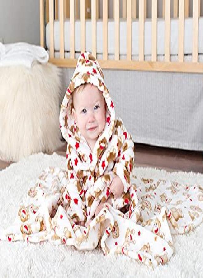 Baby Starters Baby Starters Super Soft Sock Monkey Baby Blanket for Newborns and New Moms (Ivory and Red, 30"x40") - Image 2