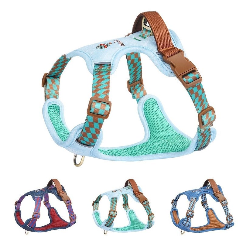 Denim Blue Pet Chest Strap Comfortable Vest Style Anti Breaking XS - Image 1