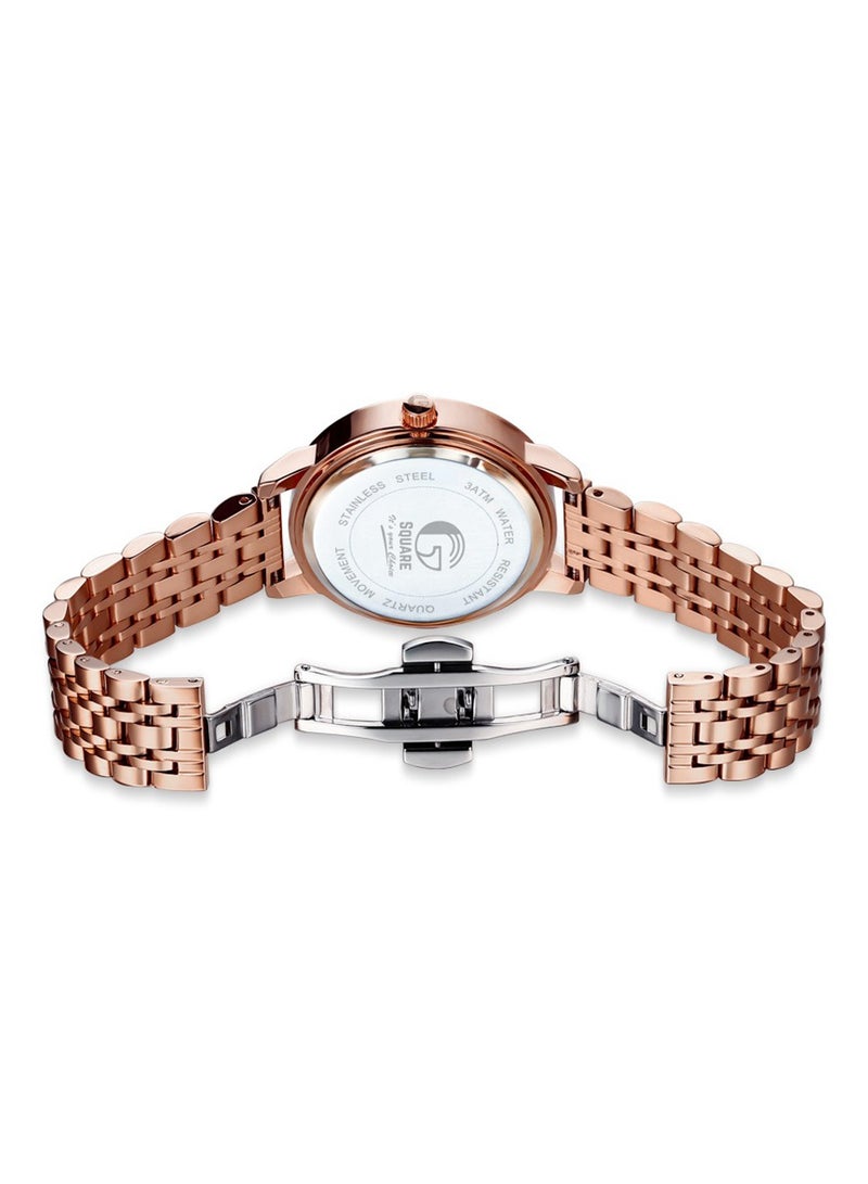 Gsquare Women’s Analog Quartz Rose Gold Stainless Steel Watch – Model 5189 - Image 3
