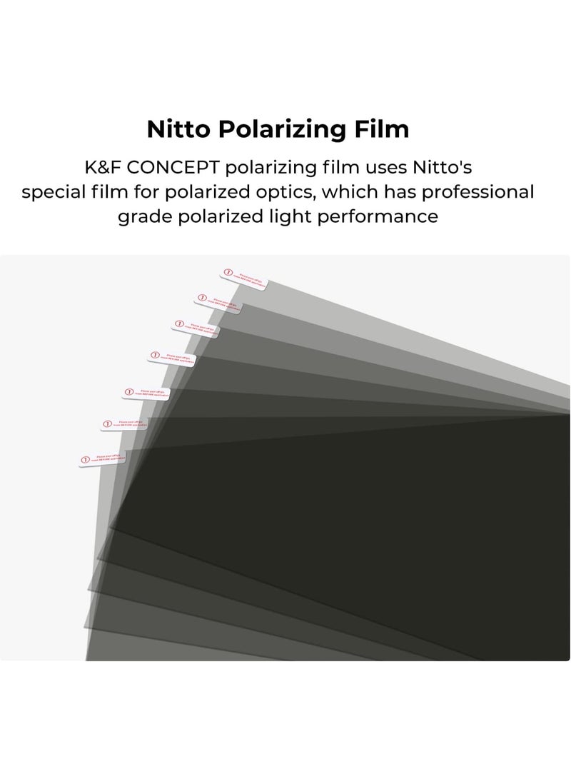 K&F Concept فيلم استقطابي، قطعة واحدة، 300 × 200 × 0.21 مم، فيلم فلتر استقطابي خطي بزاوية 90 درجة - Image 2