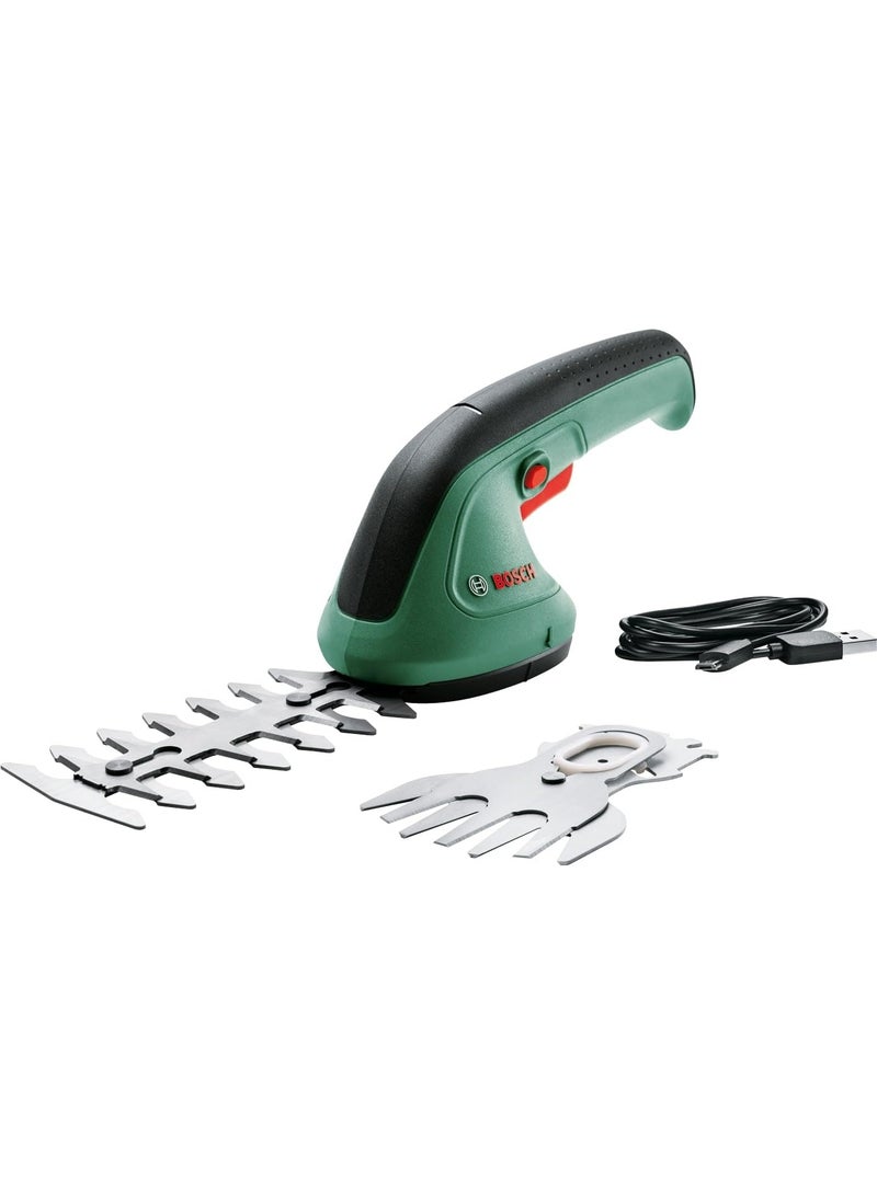 بوش Bosch Home & Garden Shears Easy Shear, Cordless Grass & Shrub Trimmer, Lightweight & Compact, Tool-Free Blade Change, 3.6V Integrated Battery, Includes USB Cable & Blades - Image 1