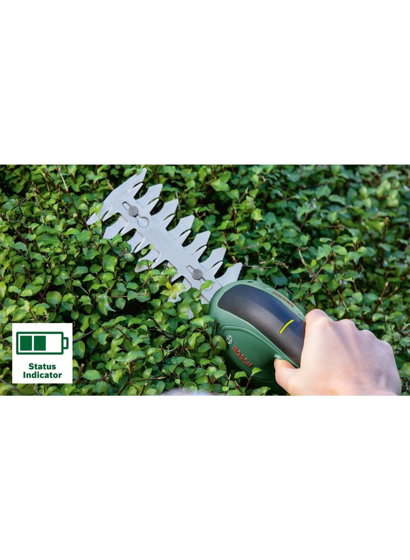 بوش Bosch Home & Garden Shears Easy Shear, Cordless Grass & Shrub Trimmer, Lightweight & Compact, Tool-Free Blade Change, 3.6V Integrated Battery, Includes USB Cable & Blades - Image 3