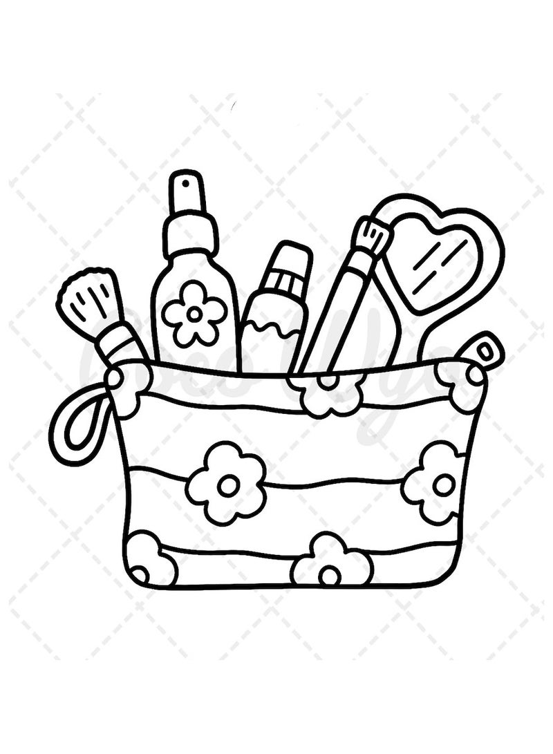 مستحضرات التجميل المتوهجة: كتاب تلوين للكبار والصغار، 52 صفحة مرسومة يدويًا، 8.5 × 8.5 بوصة، تصميمات جريئة وسهلة، بسيطة وكبيرة للاسترخاء، تتضمن مستحضرات تجميل، ومكياج، ومنتجات للعناية بالبشرة (تلوين جريء وسهل) - Image 4