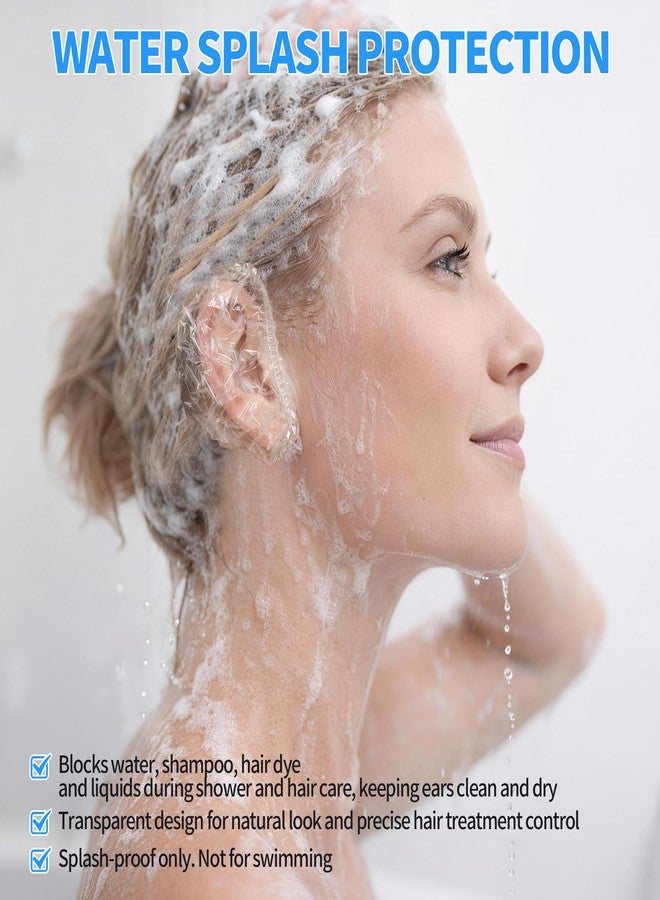 Creztail Disposable Waterproof Ear Covers for Shower, Hair Dye & Bathing - Clear Plastic Ear Caps with Elastic, One Size for Adults, for Salon, Travel & Daily Use (400 Pcs) - Image 4