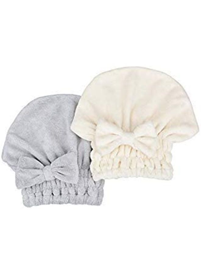 Microfiber Hair Drying Towels Head wrap with Bow-Knot Shower Cap Hair Turban hairWrap Bath Cap for Curly Long & Wet Hair Gift for Women