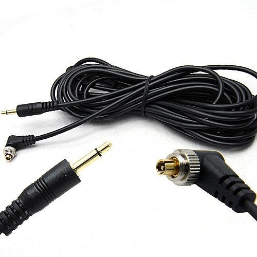 DSLRKIT 5M 16ft 3.5mm to Male Flash PC Sync Cable with Screw Lock - Image 2