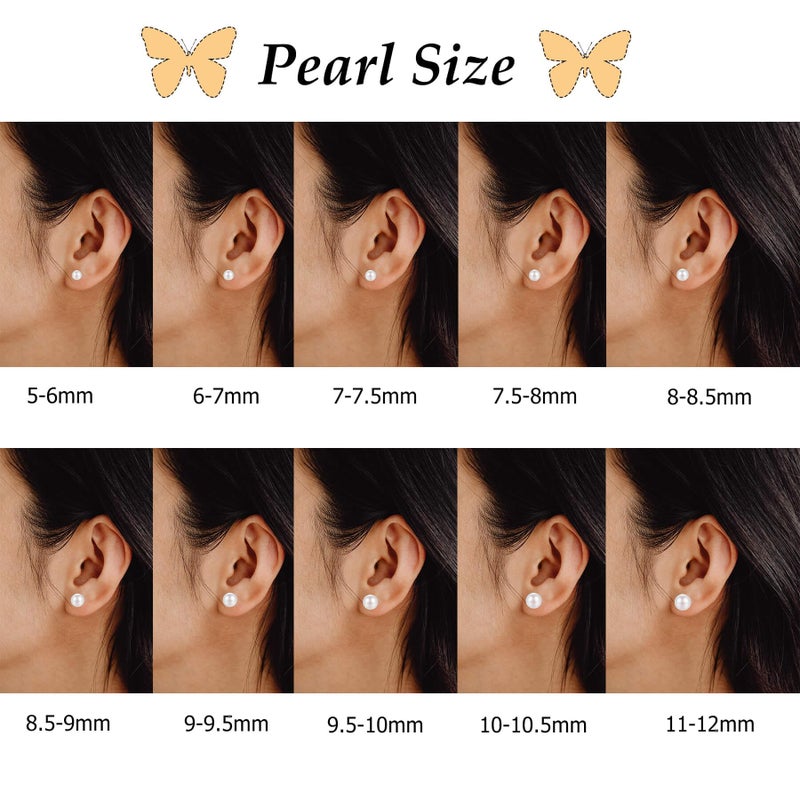 Lantine 11-12mm Pearl Earrings Sterling Silver 925 Freshwater Cultured Pearl Stud Earrings For Women - Image 3
