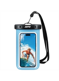 JOTO Universal Waterproof Phone Pouch Cellphone Dry Bag Case Cruise Beach Essentials for iPhone 15 14 13 12 11 Pro Max 8 7, Galaxy S23 S22 S21, Pixel up to 7" -Blue  - Image 1