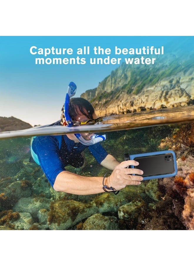 JOTO - Universal Waterproof Phone Pouch Cellphone Dry Bag Case Cruise Beach Essentials for iPhone 15 14 13 12 11 Pro Max 8 7, Galaxy S23 S22 S21, Pixel up to 7" -Blue - Image 1