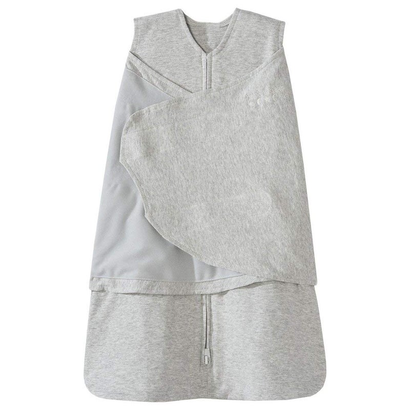 HALO 100% Cotton Sleepsack Swaddle, 3-Way Adjustable Wearable Blanket, TOG 1.5, Heather Gray, Newborn, 0-3 Months - Image 1
