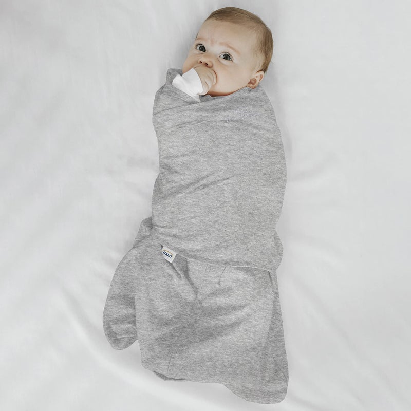 HALO 100% Cotton Sleepsack Swaddle, 3-Way Adjustable Wearable Blanket, TOG 1.5, Heather Gray, Newborn, 0-3 Months - Image 4