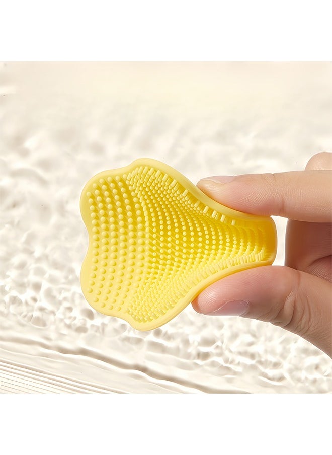 Generic 3 Pack Baby Silicone Bath Brushes with Storage Box – Soft Cradle Cap & Body Scrubber, BPA-Free, Non-Slip Handle, for Infant Dry Skin & Eczema (Yellow, Pink, Green)  - Image 5