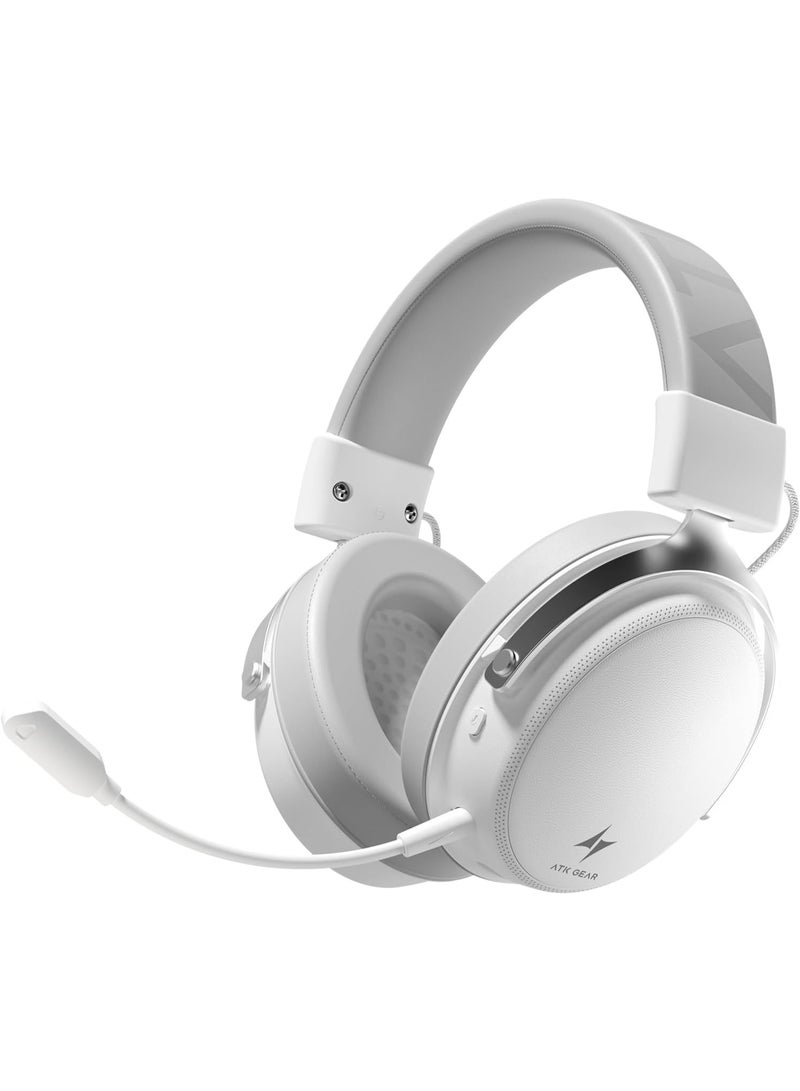 ATK N9 - Auriculares para juegos para Xbox Series X|S, PS5, PC y Switch, auriculares estéreo para juegos con micrófono desmontable con cancelación de ruido, cable de 0.138 pulgadas/0.138 pulgadas/0.138 oz/Bluetooth (N9 Pro/Blanco)