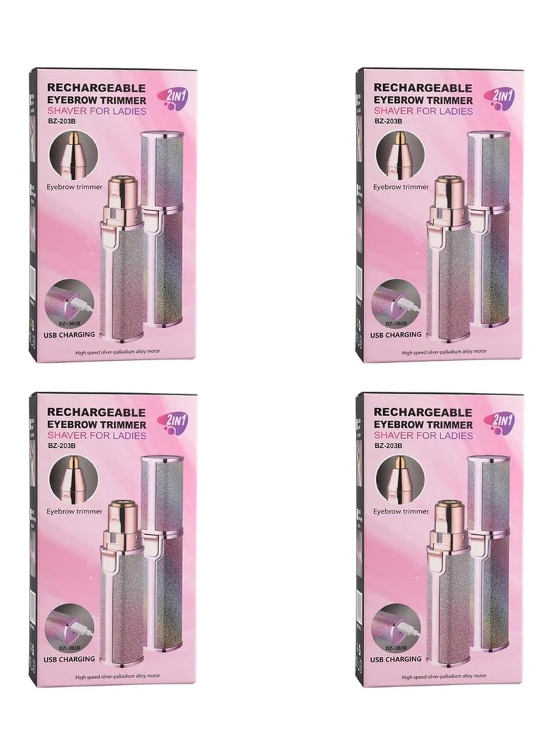 جهاز ازالة شعر الوجه و الحواجب  للنساء 2 في 1 قابل لاعادة الشحن، جهاز ازالة الشعر بدون الم - Image 2
